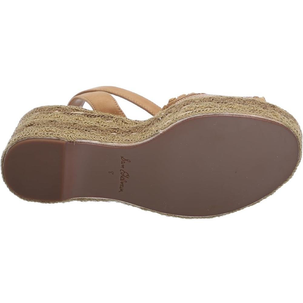NWTIB ⢠Sam Edelman ⢠Women's Amber Wedge Sandal ⢠Tan/Raffia/Suede ⢠10.5M - Picture 3 of 10